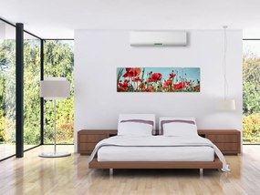 Obraz - Na polu maków (170x50 cm)