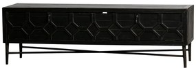 Czarna szafka pod TV z drewna z recyklingu 160x50 cm Bequest – BePureHome