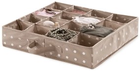 Beżowy organizer do szuflady z 16 przegródkami Compactor Dots