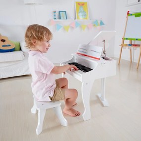 Hape Deluxe białe pianino z krzesłem, 50 x 60 x 52 cm