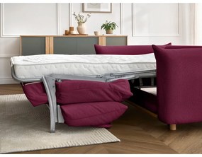 Bordowa rozkładana sofa 214 cm Ernest – Bobochic Paris
