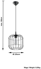 Nowoczesna lampa wisząca E842-Celto - czarny