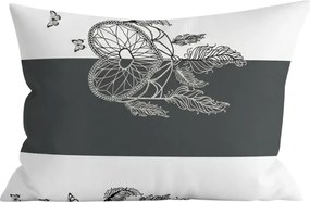 Poszewka na poduszkę z polibawełny TIRSO POLY 50x70 cm, szaro-biały guzik