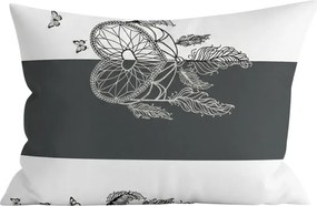 Poszewka na poduszkę z polibawełny TIRSO POLY 50x70 cm, szaro-biały guzik