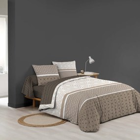 Brązowa bawełniana pościel dwuosobowa z prześcieradłem/6-częściowa 240x220 cm Pacha – douceur d'intérieur