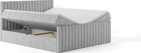 Łóżko kontynentalne boxspring DEMETER 180x200 cm w tkaninie FLOW 8 pomarańczowej