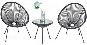 Zestaw mebli ogrodowych Acapulco 2 krzesła + stolik CZARNE