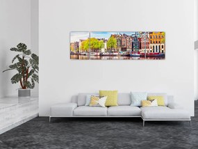Obraz - Tańczące domy, Amsterdam (170x50 cm)