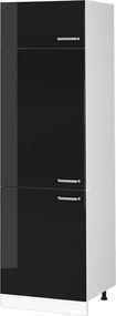 Szafka na lodówkę czarny wysoki połysk 60x57.2x206.8 r-line