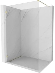 Mexen Lunar ścianka prysznicowa Walk-in lewa 140 x 200 cm, transparent 8 mm, złota - 830-140-000-50-00-L