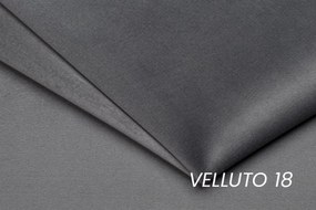 Narożnik z funkcją spania Taila Mini prawostronny - szary welur Velluto 18 / czarne nogi