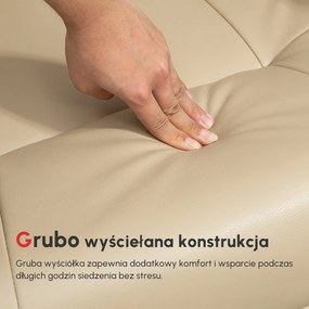 HOMCOM Fotel Relaksacyjny, Regulowany, z Funkcją Leżenia, do 120 kg, Ekoskóra, 78 x 87 x 100 cm, Kremowy