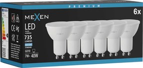 Mexen Nova 6x żarówka LED GU10, 7W, Zimna - 6500K, 735 lm - L107-GU10-0765-01x06