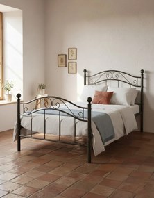 Metalowe czarne pojedyncze łózko 90x200 cm D9-Z08