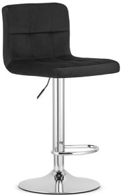 Czarny welurowy hoker na chromowanej podstawie L8-H74