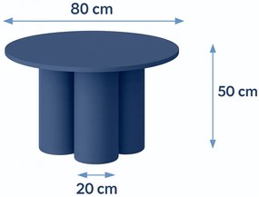 Niebieska stylowa ława 80 cm R4-F78