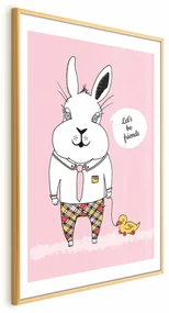 Plakat Przyjaciel królika 60x90 cm z ramą złotą z marginesem ARTGEIST B