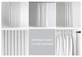 Biała aksamitna zasłona częściowo zaciemniająca (dimout) 140x245 cm Pleat – Restilo