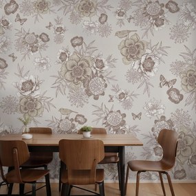Fototapeta - Vintage Flowers (196x136 cm)