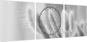 Obraz - Trawa z króliczym ogonkiem (z zegarem) (90x30 cm)