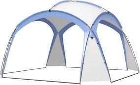 Outsunny Event Shelter 3,5 x 3,5m Pawilon z Hakiem Wodoodporny Zimowy Ogród Pawilon Jasnoniebieski