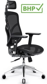 Fotel biurowy Diablo V-Basic, zgodny z normą BHP, kolor czarny