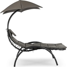 Leżak Ogrodowy z Parasolem CARPA Szary