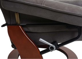 Fotel relaksacyjny Halifax,  ciemnoszary, kolor orzechowy