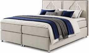 Beżowe tapicerowane łóżko kontynentalne 5 rozmiarów F1-N73