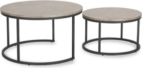 Zestaw Stolików Kawowych ROCKY MAX 60 cm/80 cm Szary Beton Nowoczesny Loft