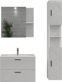 Zestaw mebli łazienkowych biały/biały wysoki połysk 80x44.6x57 irma