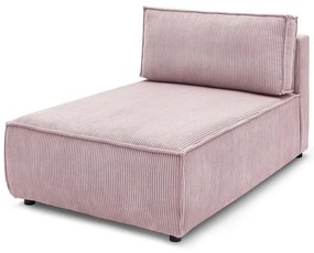 Jasnoróżowy sztruksowy moduł sofy (strona zmienna) Nihad modular – Bobochic Paris