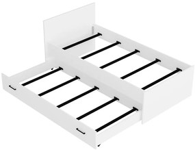 Białe łóżko dziecięce z wysuwanym łóżkiem 90x190 cm Sofia – Kalune Design