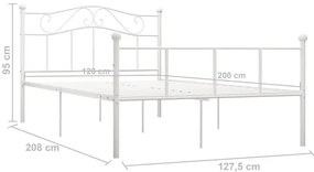 Białe industrialne łózko z metalu 120x200 cm - Fiosa