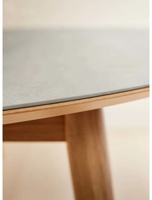Okrągły rozkładany stół z dodatkowym blatem z ceramicznym blatem ø 135 cm Meza – Hammel Furniture