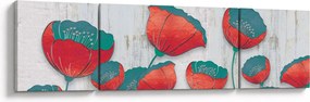 Obraz - Maki - nafta (170x50 cm)