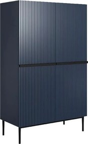 Kredens Nicole z metalowymi uchwytami i nogami 100 cm - granat / czarne nóżki - Limitowana oferta