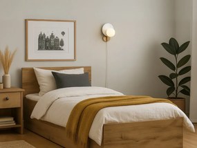 Łóżko SOFIA 120 x 200 cm, dąb artisan Stelaż: Ze stelażem listwowym elastycznym, Materac: Materac Somnia 18 cm