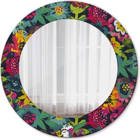 Lustro dekoracyjne okrągłe Ręcznie malowane kwiaty
