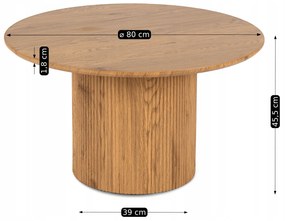 Stolik Kawowy MAYLIN MAX 80 cm Dąb Nowoczesny Loft