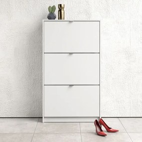 Biała szafka na buty Roma 3D głęboka