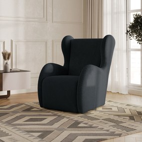 Fotel MASTI do Salonu WYGODNY, Styl Minimalistyczny, Tkanina Quelle, Kolor Czarny