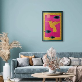 Plakat złotą koliber 60x90 cm z ramą czarną bez marginesu ARTGEIST B