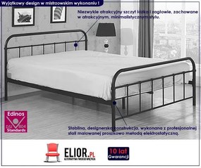 Czarne łóżko metalowe dla chłopca 120x200 Whitor