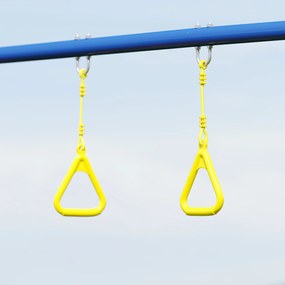 AIYAPLAY Stelaż huśtawki do 150 kg 3-w-1 huśtawka klasyczna, obręcze gimnastyczne, huśtawka stojąca, 285x160x181 cm | Aosom PL