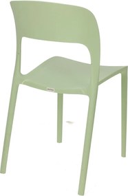 Zielone minimalistyczne krzesło sztaplowane szałwia H5-Z34
