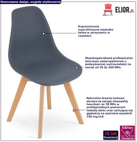 Szare skandynawskie krzesło do stołu dark slate N7-H72