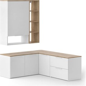 Ściana w salonie biały/sonoma 80x40x50 wido