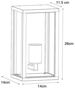 Zewnetrzna Kinkiet / Lampa scienna zewnętrzny czarny z żebrowanym szkłem IP44 - Charlois Nowoczesny Oswietlenie zewnetrzne