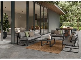 Szara aluminiowa sofa ogrodowa Merrigan – Bizzotto